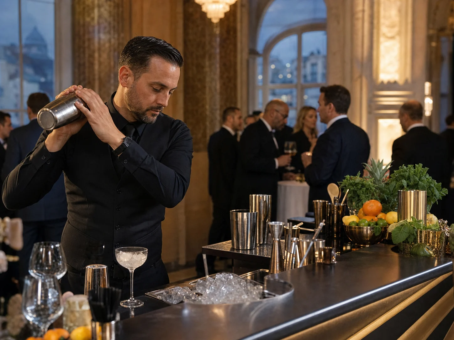 Professioneller Barkeeper bei einem Firmenevent